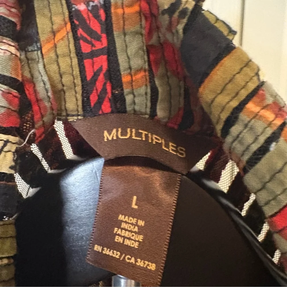 Multiples Multicolor Patchwork Jacket Boho Festive Women’s Size Large - Picture 8 of 8